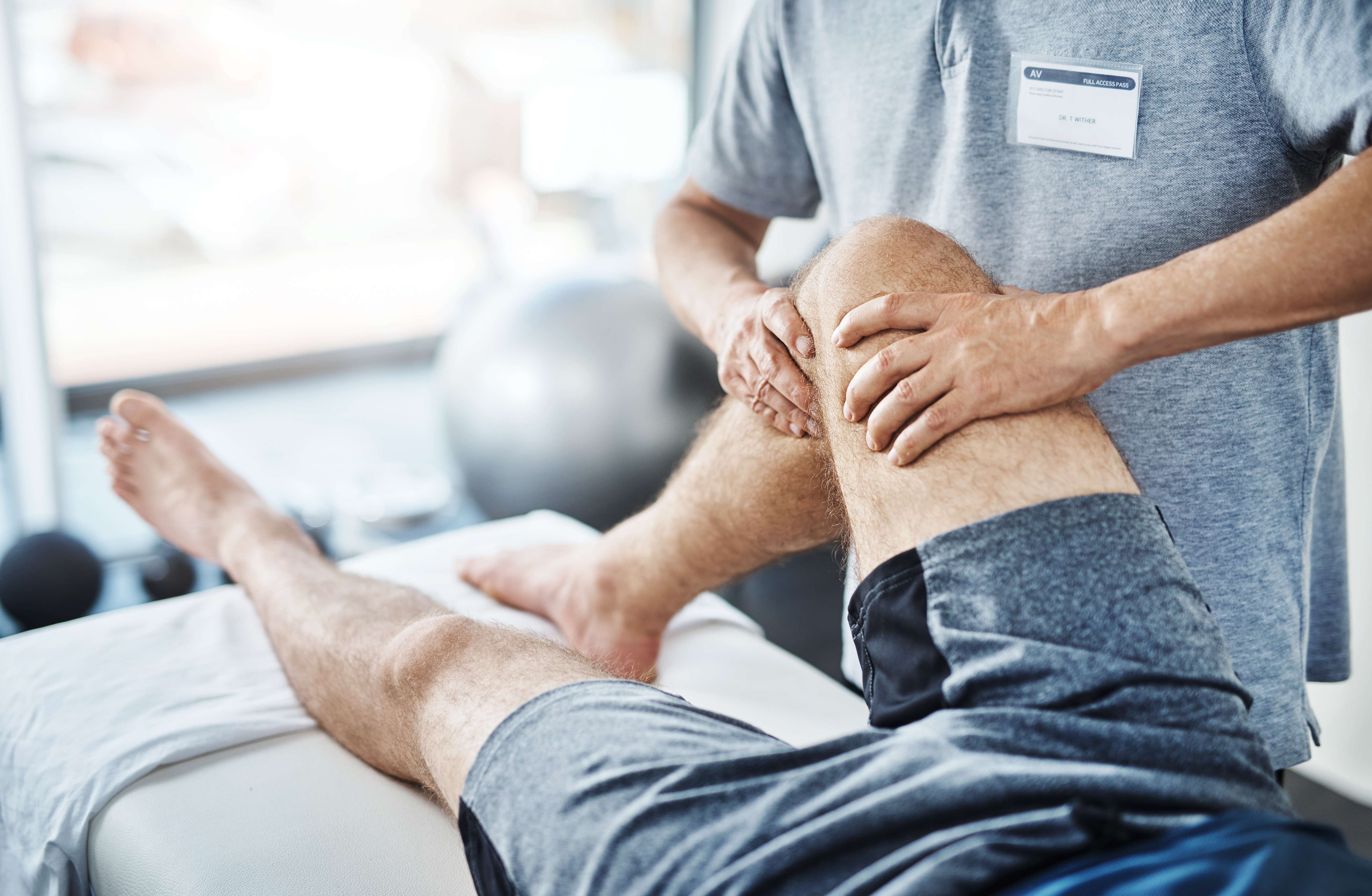 Boy with sports injury